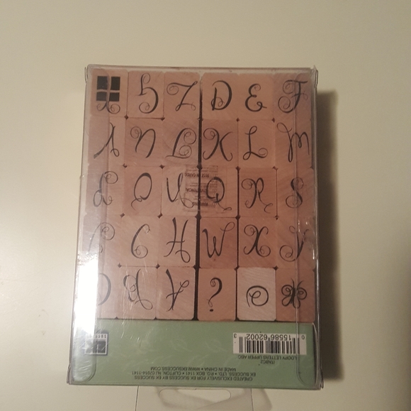 Craft stamp rubber ink letters with wood base - Picture 3 of 3